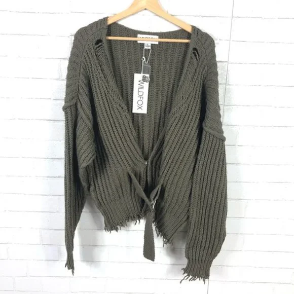 NEW Wildfox Citadel Wrap Cardigan Sweater - Picture 2 of 8